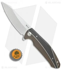 Reate Knives Reate K-1 Frame Lock Flipper Knife Carbon Fiber/Bronze Ti (3.8" M390 Satin) 9 Reate Knives Reate K-1 Frame Lock Flipper Knife Carbon Fiber/Bronze Ti (3.8" M390 Satin) -Reate Knives Reate K 1 cf bronze ti satin BHQ 74959 er bottlecap