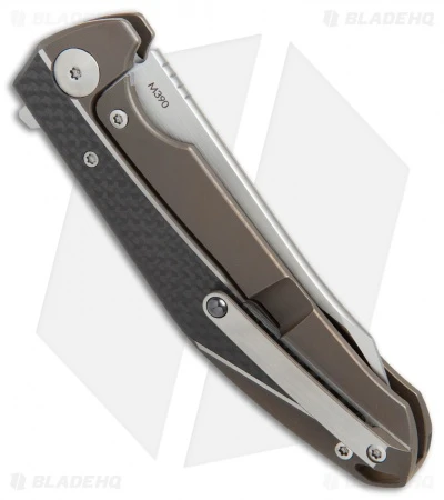 Reate Knives Reate K-1 Frame Lock Flipper Knife Carbon Fiber/Bronze Ti (3.8" M390 Satin) 4 Reate Knives Reate K-1 Frame Lock Flipper Knife Carbon Fiber/Bronze Ti (3.8" M390 Satin) - Image 2