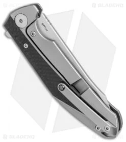 Reate Knives Reate K-1 Frame Lock Flipper Knife Carbon Fiber/Titanium (3.8" Hand Satin) -Reate Knives Reate K 1 cf ti hand satin BHQ 70993 er side