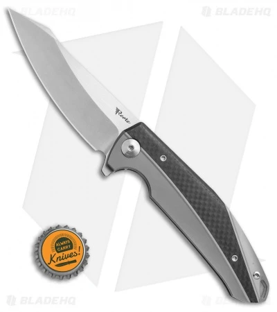 Reate Knives Reate K-1 Frame Lock Flipper Knife Carbon Fiber/Titanium (3.8" Satin, Stonewash) 6 Reate Knives Reate K-1 Frame Lock Flipper Knife Carbon Fiber/Titanium (3.8" Satin, Stonewash) - Image 4