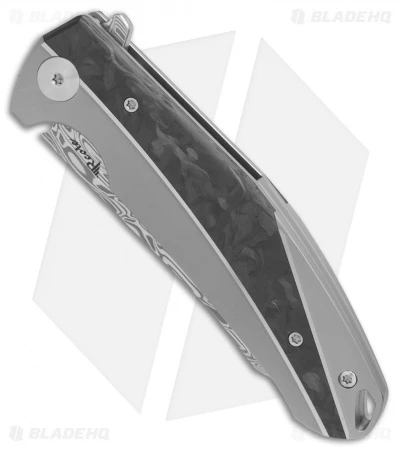 Reate Knives Reate K-1 Frame Lock Flipper Knife Marble Carbon Fiber/Ti (3.8" Damasteel) 5 Reate Knives Reate K-1 Frame Lock Flipper Knife Marble Carbon Fiber/Ti (3.8" Damasteel) - Image 3