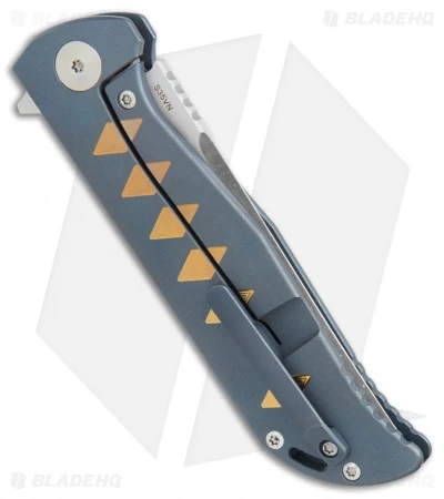 Reate Knives Reate K-2 Frame Lock Knife Blue Ti W/ Bronze Diamonds (3.8" Satin) 4 Reate Knives Reate K-2 Frame Lock Knife Blue Ti W/ Bronze Diamonds (3.8" Satin) - Image 2