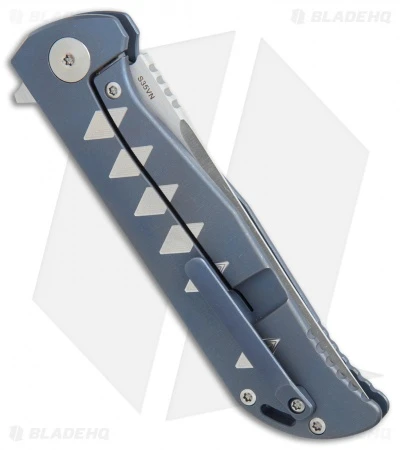 Reate Knives Reate K-2 Frame Lock Knife Blue Ti W/ Silver Diamonds (3.8" Satin) 4 Reate Knives Reate K-2 Frame Lock Knife Blue Ti W/ Silver Diamonds (3.8" Satin) - Image 2