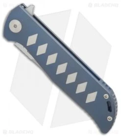 Reate Knives Reate K-2 Frame Lock Knife Blue Ti W/ Silver Diamonds (3.8" Satin) 8 Reate Knives Reate K-2 Frame Lock Knife Blue Ti W/ Silver Diamonds (3.8" Satin) -Reate Knives Reate K 2 blue ti silver diamonds satin BHQ 74966 er spine