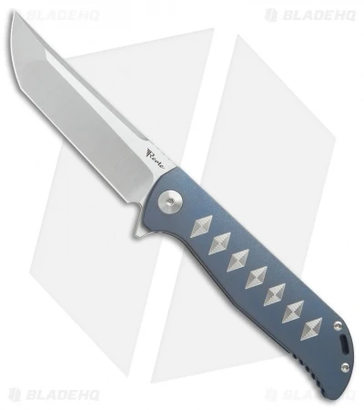 Reate Knives Reate K-2 Frame Lock Knife Blue Ti W/ Silver Diamonds (3.8" Satin) 3 Reate Knives Reate K-2 Frame Lock Knife Blue Ti W/ Silver Diamonds (3.8" Satin)