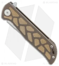 Reate Knives Reate K-2 Frame Lock Knife Engraved Bronze Titanium (3.8" Satin) 8 Reate Knives Reate K-2 Frame Lock Knife Engraved Bronze Titanium (3.8" Satin) -Reate Knives Reate K 2 engraved bronze ti satin BHQ 74974 er spine