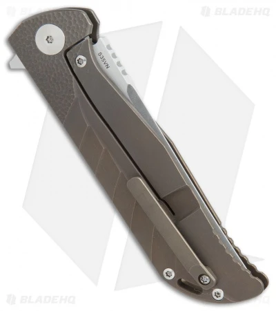 Reate Knives Reate K-2 Frame Lock Knife Stepped Bronze Titanium (3.8" Satin) 4 Reate Knives Reate K-2 Frame Lock Knife Stepped Bronze Titanium (3.8" Satin) - Image 2