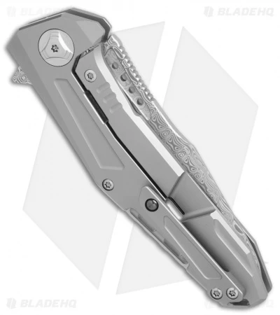 Reate Knives Reate K-3 Frame Lock Flipper Knife Ti/Mokuti (3.875" Damasteel) 4 Reate Knives Reate K-3 Frame Lock Flipper Knife Ti/Mokuti (3.875" Damasteel) - Image 2