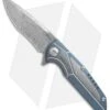 Reate Knives Reate K-4 Frame Lock Flipper Knife Blue Ti/Damascus (3.75" Damasteel) 1 Reate Knives Reate K-4 Frame Lock Flipper Knife Blue Ti/Damascus (3.75" Damasteel) -Reate Knives Reate K 4 blue ti damascus damasteel BHQ 75005 er