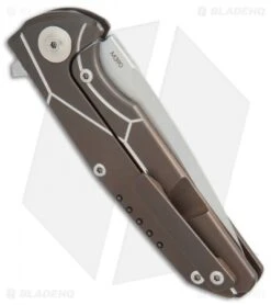 Reate Knives Reate K-4 Frame Lock Flipper Knife Bronze Ti/Carbon Fiber (3.75" Satin) 7 Reate Knives Reate K-4 Frame Lock Flipper Knife Bronze Ti/Carbon Fiber (3.75" Satin) -Reate Knives Reate K 4 bronze ti cf satin BHQ 75001 er side