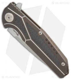 Reate Knives Reate K-4 Frame Lock Flipper Knife Bronze Ti/Carbon Fiber (3.75" Satin) 8 Reate Knives Reate K-4 Frame Lock Flipper Knife Bronze Ti/Carbon Fiber (3.75" Satin) -Reate Knives Reate K 4 bronze ti cf satin BHQ 75001 er spine