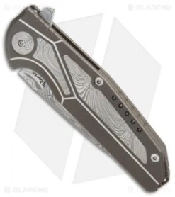 Reate Knives Reate K-4 Frame Lock Flipper Knife Bronze Ti/Damascus (3.75" Damasteel) 8 Reate Knives Reate K-4 Frame Lock Flipper Knife Bronze Ti/Damascus (3.75" Damasteel) -Reate Knives Reate K 4 bronze ti damascus damasteel BHQ 75006 er spine