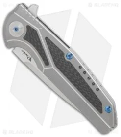 Reate Knives Reate K-4 Frame Lock Flipper Knife Titanium/Carbon Fiber (3.75" Satin) 8 Reate Knives Reate K-4 Frame Lock Flipper Knife Titanium/Carbon Fiber (3.75" Satin) -Reate Knives Reate K 4 ti cf satin BHQ 75003 er spine