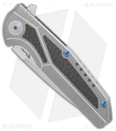 Reate Knives Reate K-4 Frame Lock Flipper Knife Titanium/Carbon Fiber (3.75" Satin) 5 Reate Knives Reate K-4 Frame Lock Flipper Knife Titanium/Carbon Fiber (3.75" Satin) - Image 3