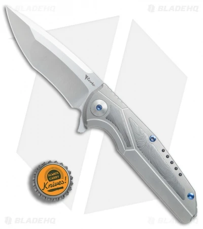 Reate Knives Reate K-4 Frame Lock Flipper Knife Titanium/Damascus (3.75" Satin) 6 Reate Knives Reate K-4 Frame Lock Flipper Knife Titanium/Damascus (3.75" Satin) - Image 4