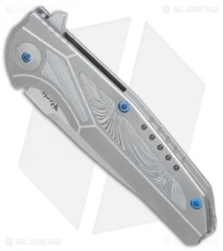 Reate Knives Reate K-4 Frame Lock Flipper Knife Titanium/Damascus (3.75" Satin) 8 Reate Knives Reate K-4 Frame Lock Flipper Knife Titanium/Damascus (3.75" Satin) -Reate Knives Reate K4 ti damascus satin BHQ 76630 er spine