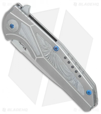Reate Knives Reate K-4 Frame Lock Flipper Knife Titanium/Damascus (3.75" Satin) 5 Reate Knives Reate K-4 Frame Lock Flipper Knife Titanium/Damascus (3.75" Satin) - Image 3