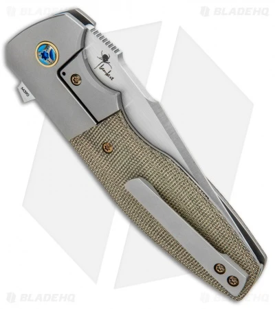 Reate Knives Reate Kirby Lambert Augustus Bolster Lock Knife Green Micarta (3.6" Satin) 5 Reate Knives Reate Kirby Lambert Augustus Bolster Lock Knife Green Micarta (3.6" Satin) - Image 3