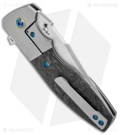 Reate Knives Reate Kirby Lambert Augustus Bolster Lock Knife Marble CF (3.6" Satin) 9 Reate Knives Reate Kirby Lambert Augustus Bolster Lock Knife Marble CF (3.6" Satin) -Reate Knives Reate Kirby Lambert Augustus Bolster Marble CF Satin BHQ BHQ 99922 jr side