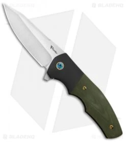 Reate Knives Reate Kirby Lambert Crossroads Liner Lock Knife Black Ti/Green G-10 (3.6" Satin)