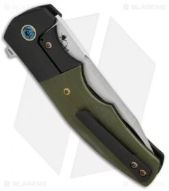 Reate Knives Reate Kirby Lambert Crossroads Liner Lock Knife Black Ti/Green G-10 (3.6" Satin) 8 Reate Knives Reate Kirby Lambert Crossroads Liner Lock Knife Black Ti/Green G-10 (3.6" Satin) -Reate Knives Reate Kirby Lambert Crossroads LL Black Ti Green G 10 Satin BHQ 87823 jr side