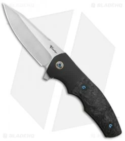 Reate Knives Reate Kirby Lambert Crossroads Liner Lock Knife Black Ti/Marble CF (3.54" Satin)