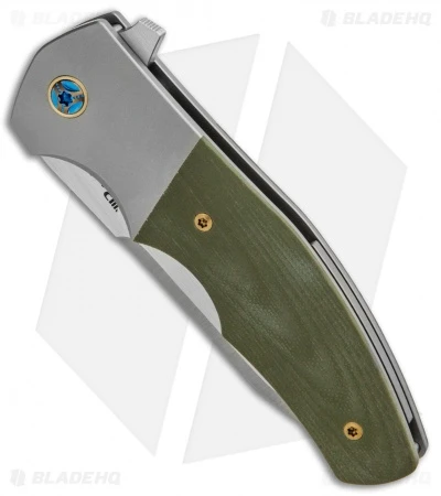 Reate Knives Reate Kirby Lambert Crossroads Liner Lock Knife Gray Ti/Green G-10 (3.54" Satin) 4 Reate Knives Reate Kirby Lambert Crossroads Liner Lock Knife Gray Ti/Green G-10 (3.54" Satin) - Image 2