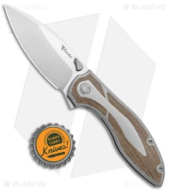 Reate Knives Reate Kirby Lambert Iron-X Frame Lock Knife Green Micarta (3.25" Satin M390) -Reate Knives Reate Kirby Lambert Iron X Green Micarta BHQ 174940 jr bottlecap