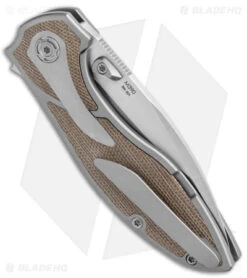 Reate Knives Reate Kirby Lambert Iron-X Frame Lock Knife Green Micarta (3.25" Satin M390) -Reate Knives Reate Kirby Lambert Iron X Green Micarta BHQ 174940 jr side