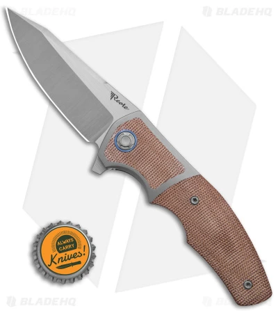 Reate Knives Reate Kirby Lambert Mini Crossroads Knife Natural Tan Micarta (3.3" Satin M390) 6 Reate Knives Reate Kirby Lambert Mini Crossroads Knife Natural Tan Micarta (3.3" Satin M390) - Image 4