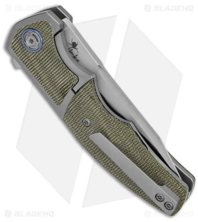 Reate Knives Reate Kirby Lambert Mini Crossroads Knife OD Green Micarta (3.3" Satin M390) 5 Reate Knives Reate Kirby Lambert Mini Crossroads Knife OD Green Micarta (3.3" Satin M390) - Image 3