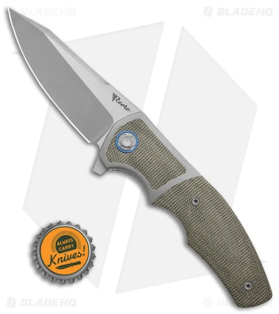 Reate Knives Reate Kirby Lambert Mini Crossroads Knife OD Green Micarta (3.3" Satin M390) 6 Reate Knives Reate Kirby Lambert Mini Crossroads Knife OD Green Micarta (3.3" Satin M390) - Image 4