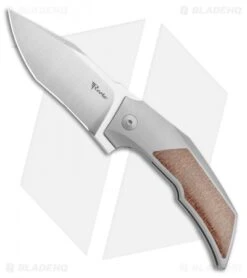 Reate Knives Bharucha T3000 Frame Lock Knife Brown Micarta/Ti (3" Satin)