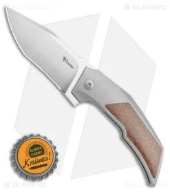 Reate Knives Bharucha T3000 Frame Lock Knife Brown Micarta/Ti (3" Satin) -Reate Knives Reate Knives Bharucha T3000 Frame Lock Knife Brown Micarta Ti 3in Satin BHQ 115093 LS Bottlecap