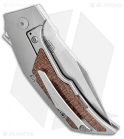 Reate Knives Bharucha T3000 Frame Lock Knife Brown Micarta/Ti (3" Satin) -Reate Knives Reate Knives Bharucha T3000 Frame Lock Knife Brown Micarta Ti 3in Satin BHQ 115093 LS Side