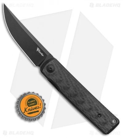 Reate Knives Bushido Liner Lock Knife Black Titanium CF (2.8" Black) 6 Reate Knives Bushido Liner Lock Knife Black Titanium CF (2.8" Black) - Image 4