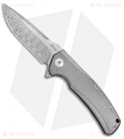 Reate Knives Mini Horizon-D Frame Lock Knife Titanium (3.4" Damasteel)
