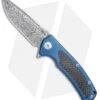 Reate Knives Mini Horizon-D Frame Lock Knife CF/Blue Ti (3.4" Damasteel) 1 Reate Knives Mini Horizon-D Frame Lock Knife CF/Blue Ti (3.4" Damasteel) -Reate Knives Reate Knives Mini Horizon D Blue CF Damasteel BHQ 78533 jr