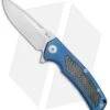 Reate Knives Mini Horizon-D Frame Lock Knife Carbon Fiber/Blue Ti (3.4" Satin) 2 Reate Knives Mini Horizon-D Frame Lock Knife Carbon Fiber/Blue Ti (3.4" Satin) -Reate Knives Reate Knives Mini Horizon D Blue CF Satin BHQ 78530 jr