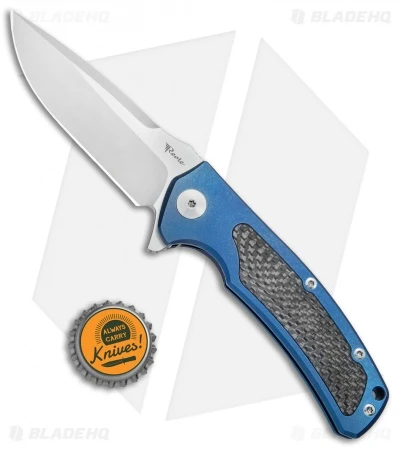 Reate Knives Mini Horizon-D Frame Lock Knife Carbon Fiber/Blue Ti (3.4" Satin) 6 Reate Knives Mini Horizon-D Frame Lock Knife Carbon Fiber/Blue Ti (3.4" Satin) - Image 4