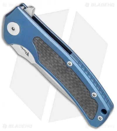 Reate Knives Mini Horizon-D Frame Lock Knife Carbon Fiber/Blue Ti (3.4" Satin) 4 Reate Knives Mini Horizon-D Frame Lock Knife Carbon Fiber/Blue Ti (3.4" Satin) - Image 2