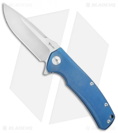 Reate Knives Mini Horizon-D Frame Lock Knife Blue Ti (3.4" Satin) 3 Reate Knives Mini Horizon-D Frame Lock Knife Blue Ti (3.4" Satin)