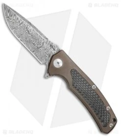 Reate Knives Mini Horizon-D Frame Lock Knife CF/Bronze Ti (3.4" Damasteel)