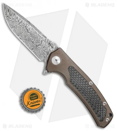 Reate Knives Mini Horizon-D Frame Lock Knife CF/Bronze Ti (3.4" Damasteel) 6 Reate Knives Mini Horizon-D Frame Lock Knife CF/Bronze Ti (3.4" Damasteel) - Image 4
