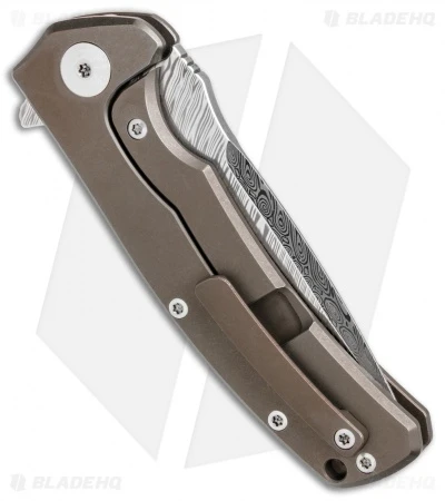 Reate Knives Mini Horizon-D Frame Lock Knife CF/Bronze Ti (3.4" Damasteel) 5 Reate Knives Mini Horizon-D Frame Lock Knife CF/Bronze Ti (3.4" Damasteel) - Image 3