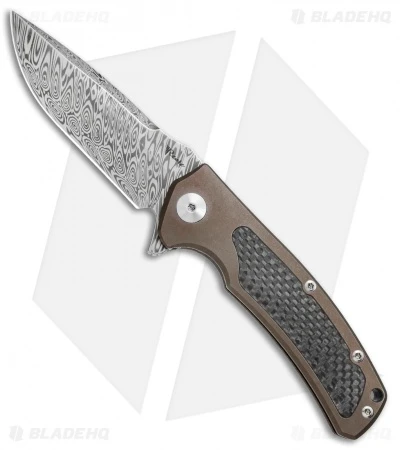 Reate Knives Mini Horizon-D Frame Lock Knife CF/Bronze Ti (3.4" Damasteel) 3 Reate Knives Mini Horizon-D Frame Lock Knife CF/Bronze Ti (3.4" Damasteel)
