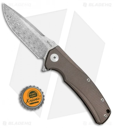 Reate Knives Mini Horizon-D Frame Lock Knife Bronze Ti (3.4" Damasteel) 6 Reate Knives Mini Horizon-D Frame Lock Knife Bronze Ti (3.4" Damasteel) - Image 4