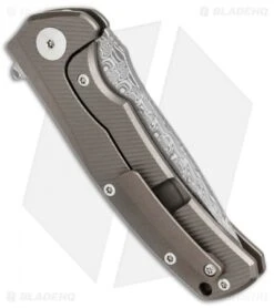 Reate Knives Mini Horizon-D Frame Lock Knife Bronze Ti (3.4" Damasteel) 8 Reate Knives Mini Horizon-D Frame Lock Knife Bronze Ti (3.4" Damasteel) -Reate Knives Reate Knives Mini Horizon D Bronze Damasteel BHQ 78525 jr side