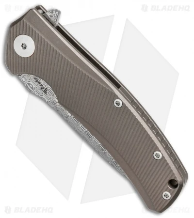 Reate Knives Mini Horizon-D Frame Lock Knife Bronze Ti (3.4" Damasteel) 4 Reate Knives Mini Horizon-D Frame Lock Knife Bronze Ti (3.4" Damasteel) - Image 2