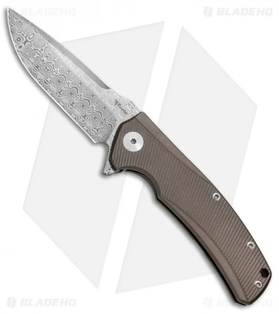 Reate Knives Mini Horizon-D Frame Lock Knife Bronze Ti (3.4" Damasteel) 3 Reate Knives Mini Horizon-D Frame Lock Knife Bronze Ti (3.4" Damasteel)